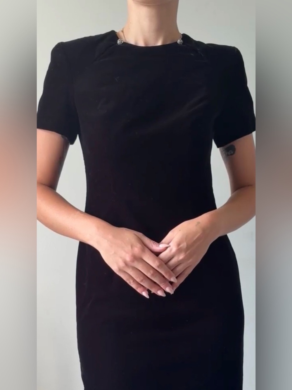 Liz Claiborne Black Short Sleeve Mini Dress